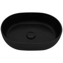 19 in. Vessel Epistone Oval Bathroom Sink in Black