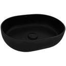 19-INCH MATTE BLACK EPISTONE SOLID SURFACE MODERN BATHROOM VESSEL SINK - RVB2119BK 