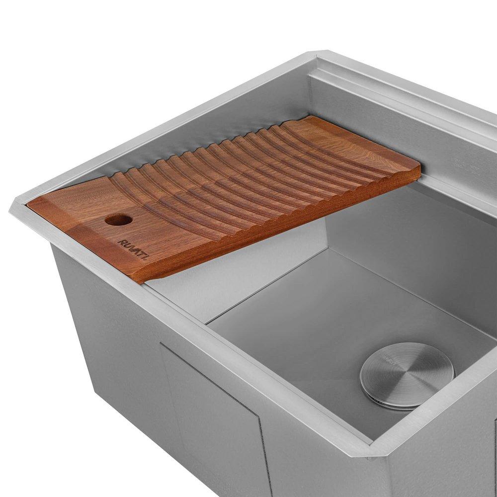 23 X 19 X 12 INCH DEEP LAUNDRY WORKSTATION SINK WITH WASHBOARD UNDERMOUNT STAINLESS STEEL - RVU6525 