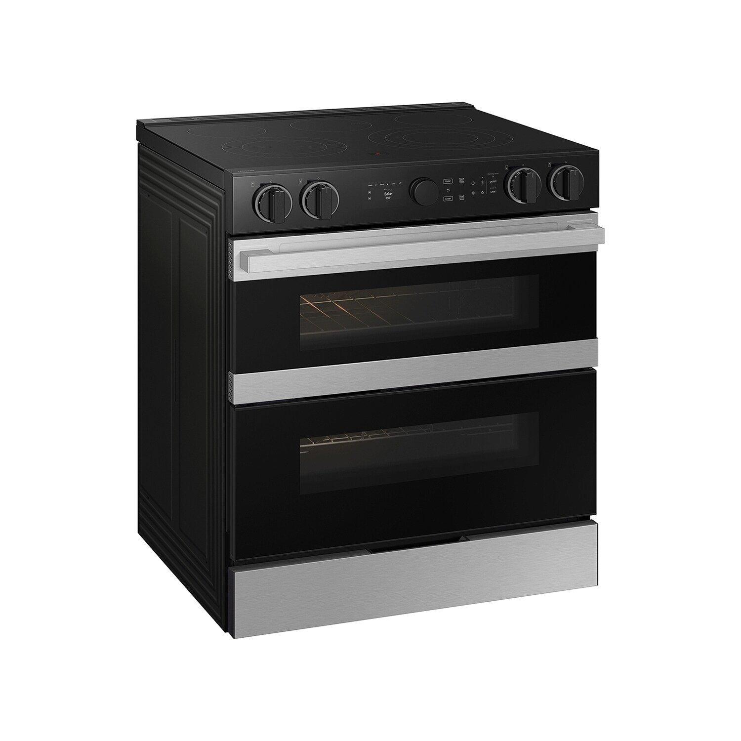 30" W Slide In 5 Burner Radiant Cooktop Range with Flex Duo Oven with Air Fry and Sous Vide in Stainless Steel 