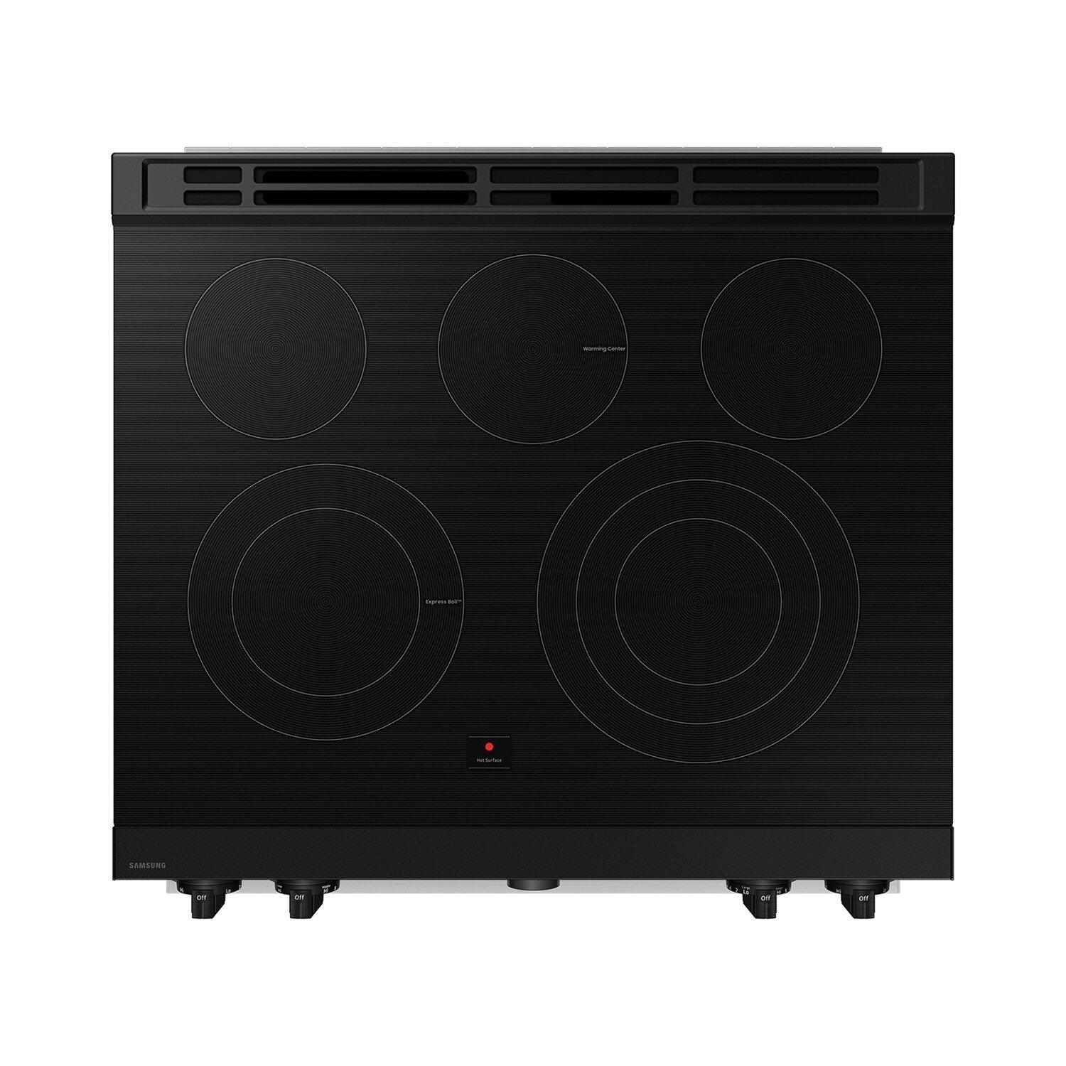 30" W Slide In 5 Burner Radiant Cooktop Range with Flex Duo Oven with Air Fry and Sous Vide in Stainless Steel 