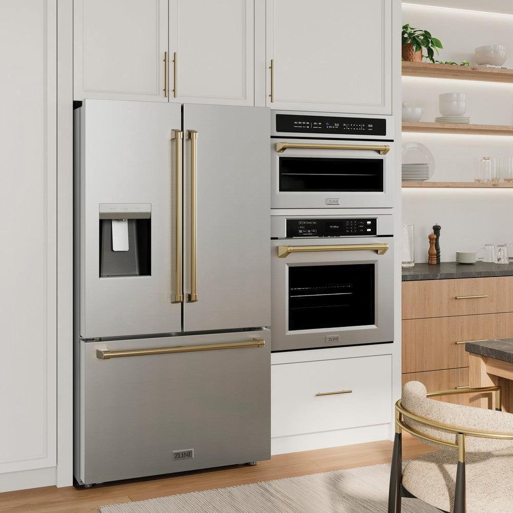 AUTOGRAPH EDITION 36 INCH WIDE 28.9 CU. FT. ENERGY STAR CERTIFIED FRENCH DOOR REFRIGERATOR IN STAINLESS STEEL WITH CHAMPAGNE BRONZE HANDLES 