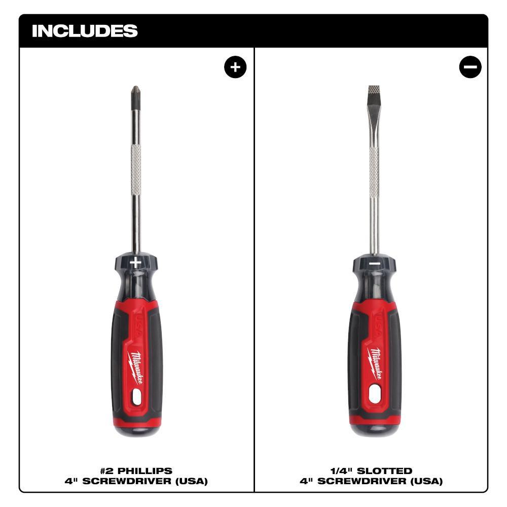2Pc Cushion Grip Screwdriver Set Usa 