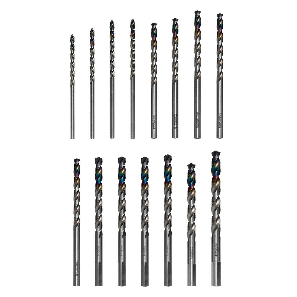 15 pc Metal Demon&trade; Drill Bits Set for Mild, Hardened and Stainless Steels 
