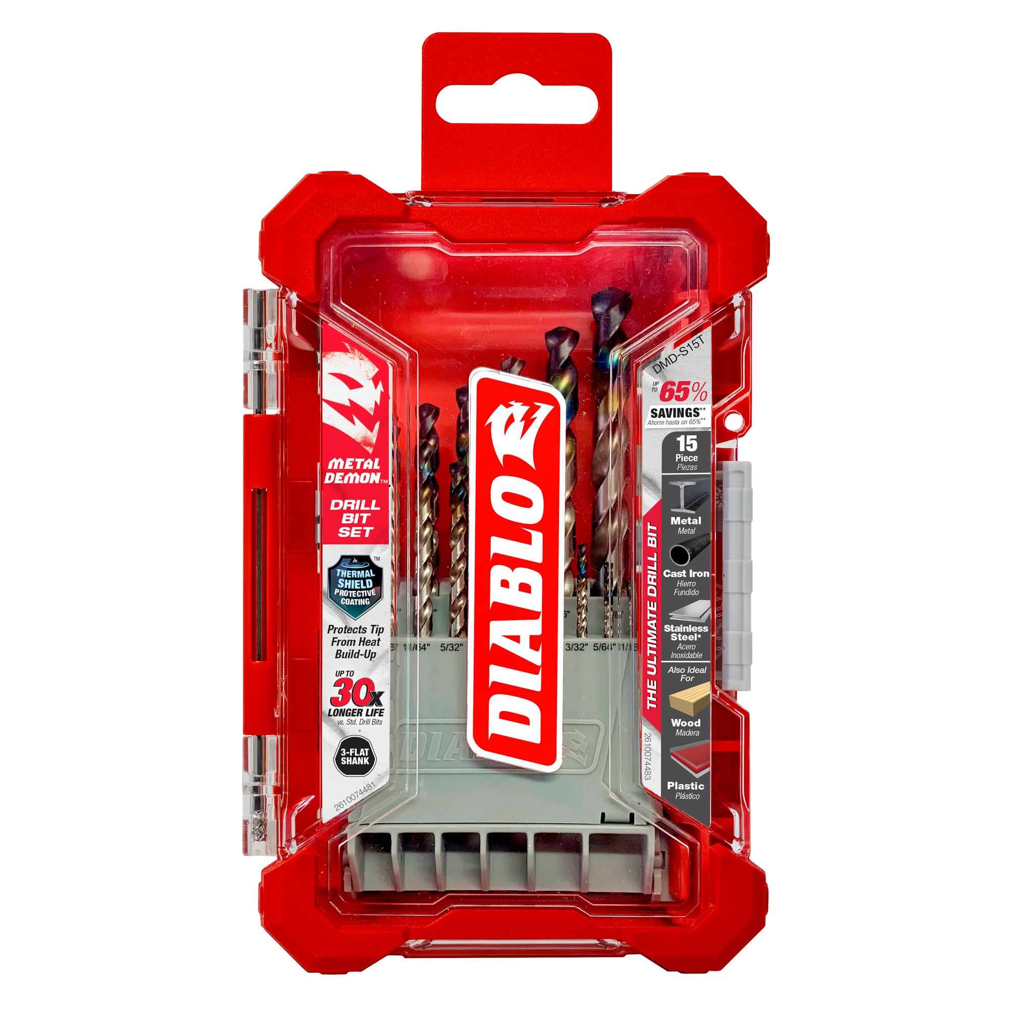 15 pc Metal Demon&trade; Drill Bits Set for Mild, Hardened and Stainless Steels 