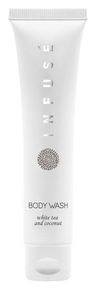 INFUSE WHITE TEA COCONUT- BODY WASH - 1 OZ/30 ML TALL TUBE FLIP CAP CASE OF 200 