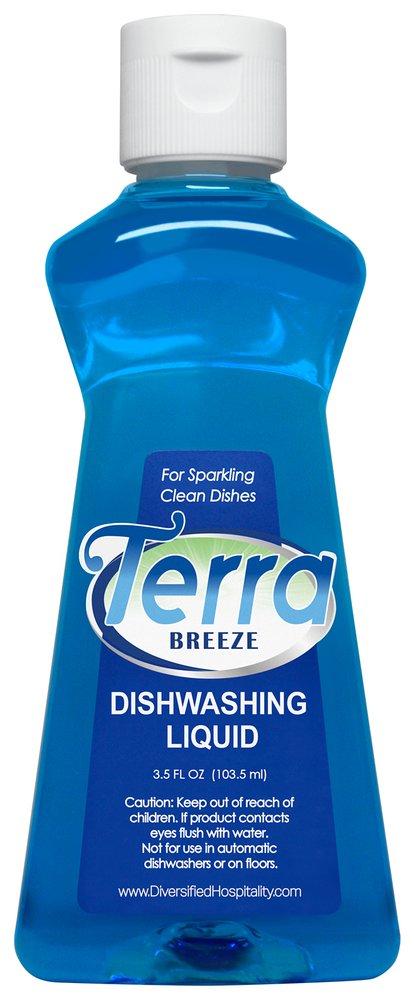 TERRA BREEZE LIQUID DISH DETERGENT - 3.5 OZ/105 ML BOTTLE FLIP CAP CASE OF 72 