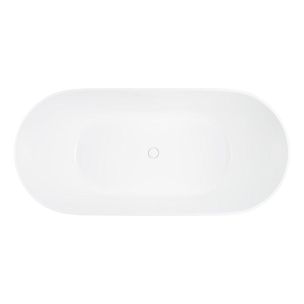 66 in. Freestanding Bathtub with Center Drain in White 