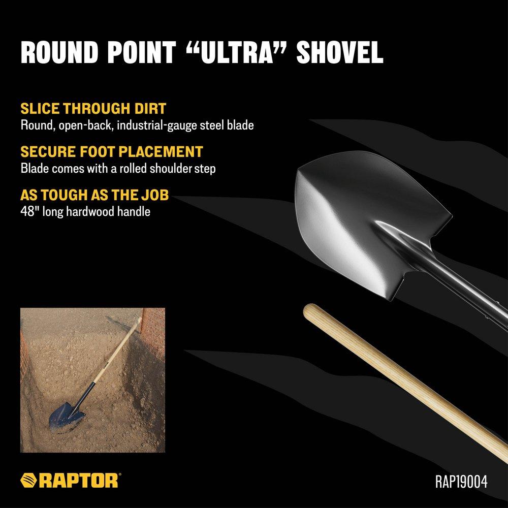 Round Point Shovel with 48 in. Ash Wood Handle 