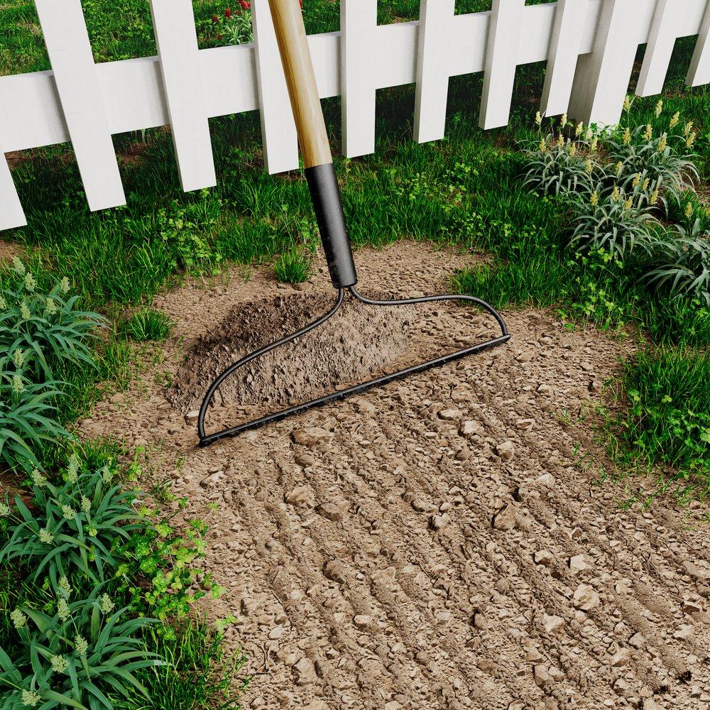 15T Bow Rake with 58 in. Ash Wood Handle 