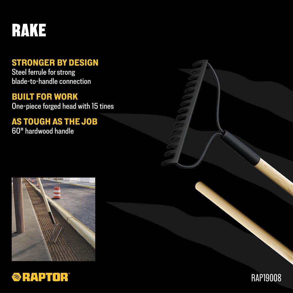 15T Bow Rake with 58 in. Ash Wood Handle 