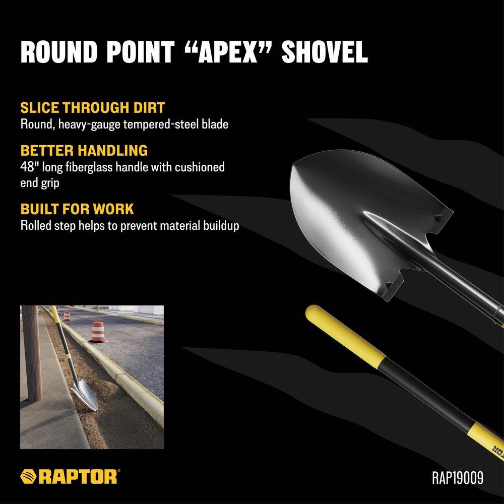 Round Point Shovel with 48 in. Fiberglass Handle 