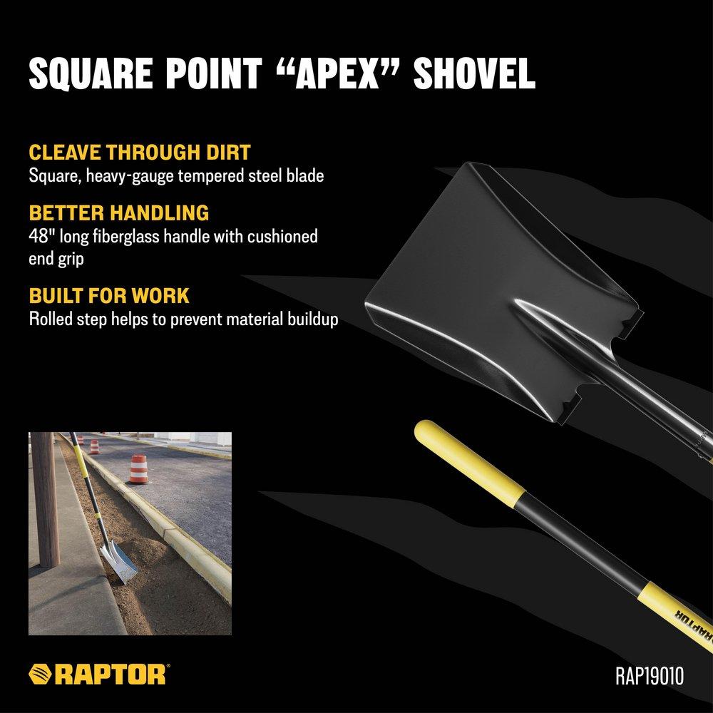 Square Point Shovel with 48 in. Fiberglass Handle 