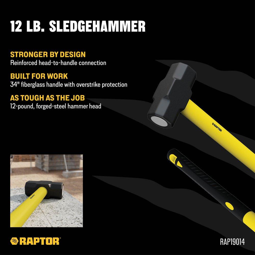 12 lb. Sledge Hammer with Fiberglass Handle 