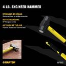 4 lb. Engineer Hammer with Fiberglass Handle 