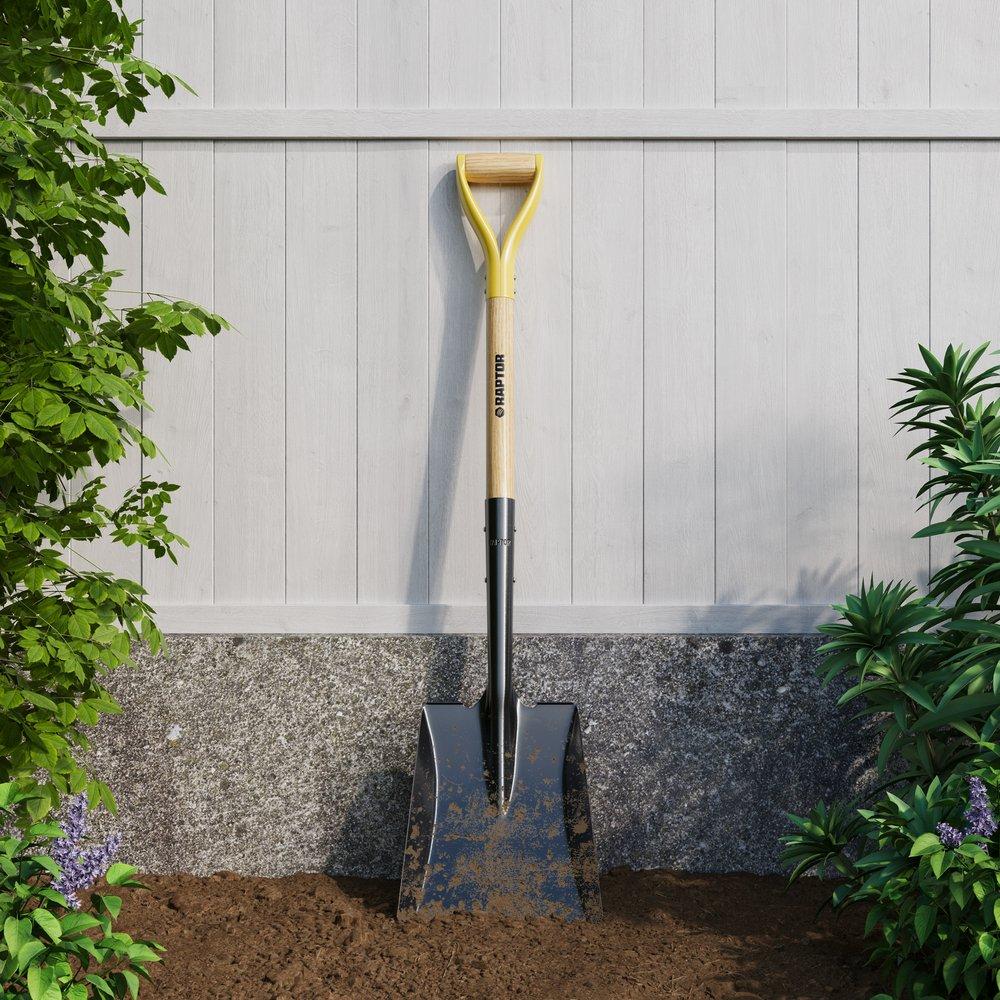 Square Point Shovel with 30 in. Ash Wood D-Grip Handle 