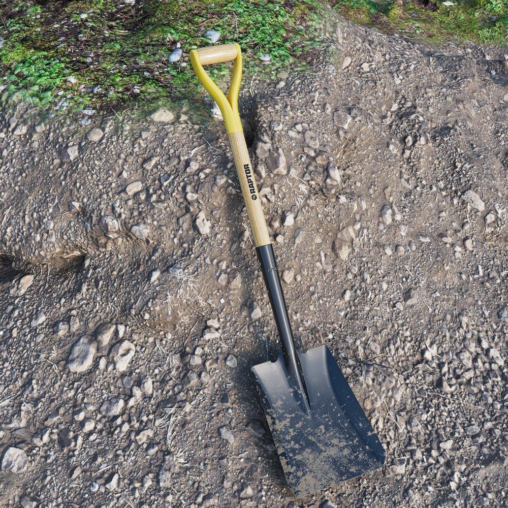 Square Point Shovel with 30 in. Ash Wood D-Grip Handle 
