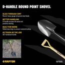 Round Point Shovel with 30 in. Ash Wood D-Grip Handle 