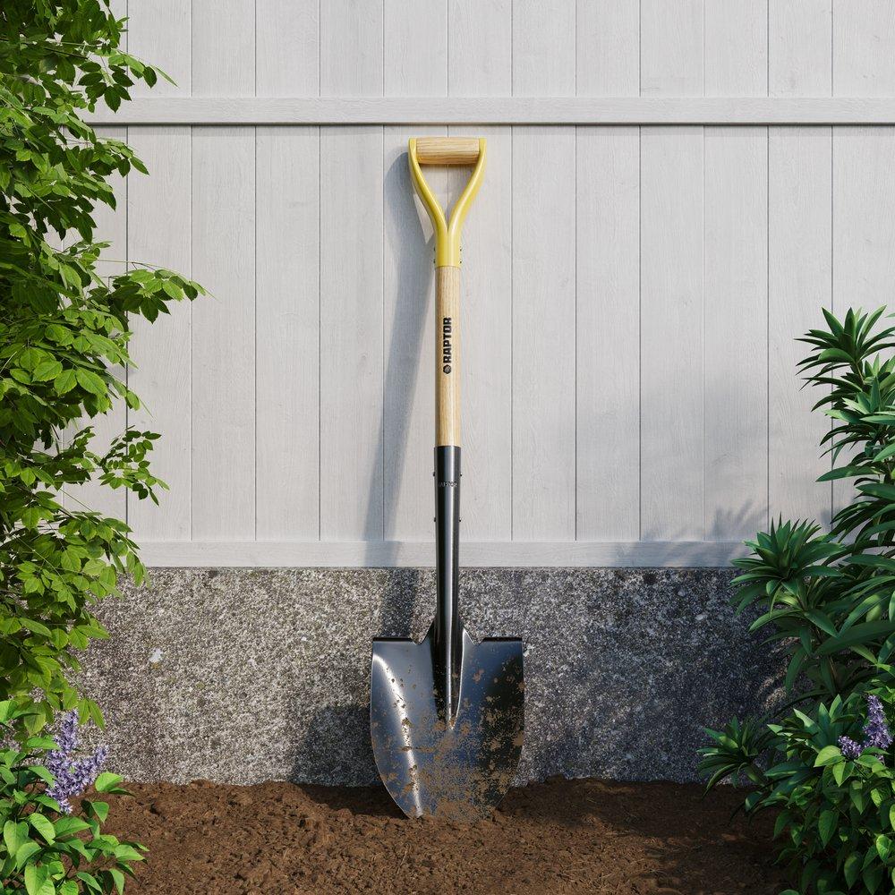 Round Point Shovel with 30 in. Ash Wood D-Grip Handle 