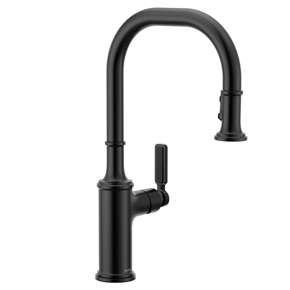 MATTE BLACK ONE-HANDLE HIGH ARC PULLDOWN KITCHEN FAUCET 
