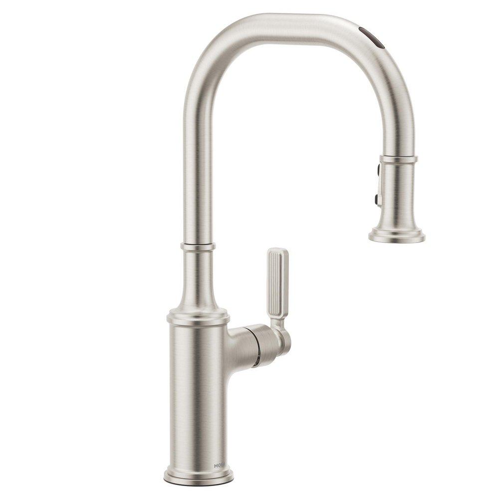 SPOT RESIST STAINLESS ONE-HANDLE HIGH ARC PULLDOWN KITCHEN FAUCET 