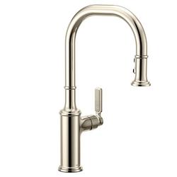 Single Handle Pull Down Kitchen Faucet in Polished Nickel