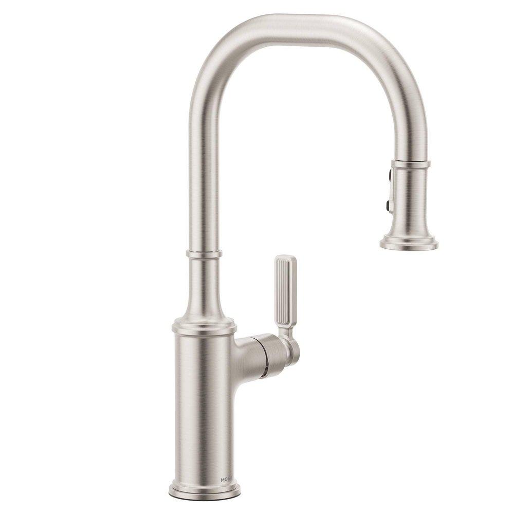 SPOT RESIST STAINLESS ONE-HANDLE HIGH ARC PULLDOWN KITCHEN FAUCET 