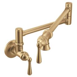 Wall Mount Pot Filler in Bronzed Gold