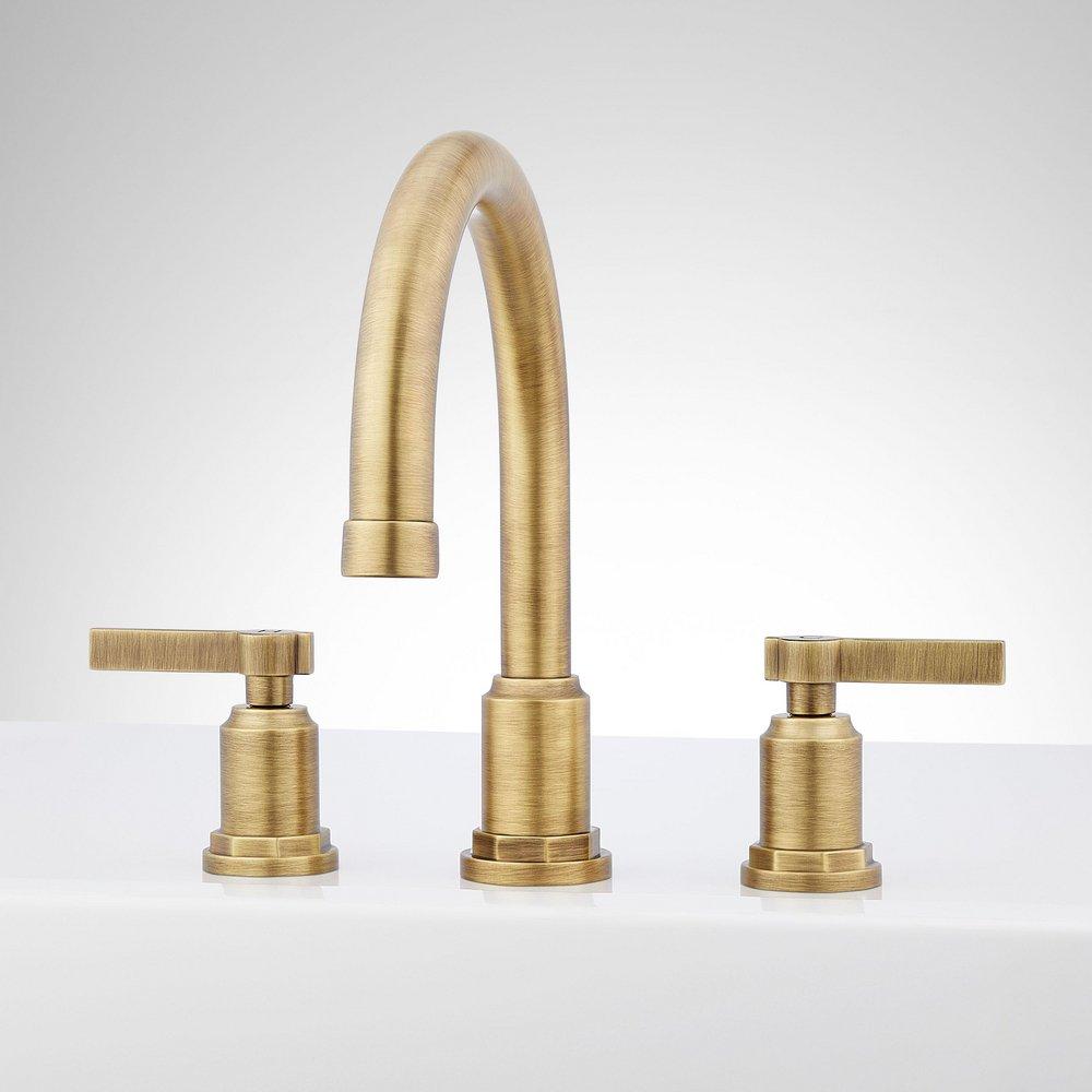 3-Hole Two Handle Roman Tub Faucet in Aged Brass image number 2