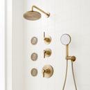 Thermostatic Shower System in Aged Brass with Shower Head, Hand Shower, Hose, 3 Body Sprays, Valve Trim and Diverter - Valve Included image number 0