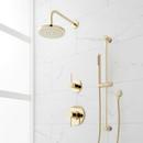 Two Handle Single Function Shower System in Polished Brass with Slide Bar and Hand Shower image number 2