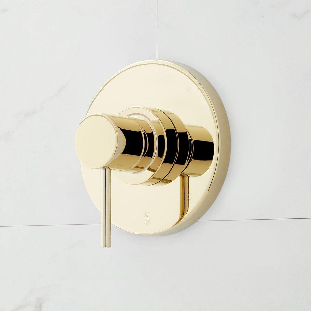 Two Handle Single Function Shower System in Polished Brass with Slide Bar and Hand Shower image number 6