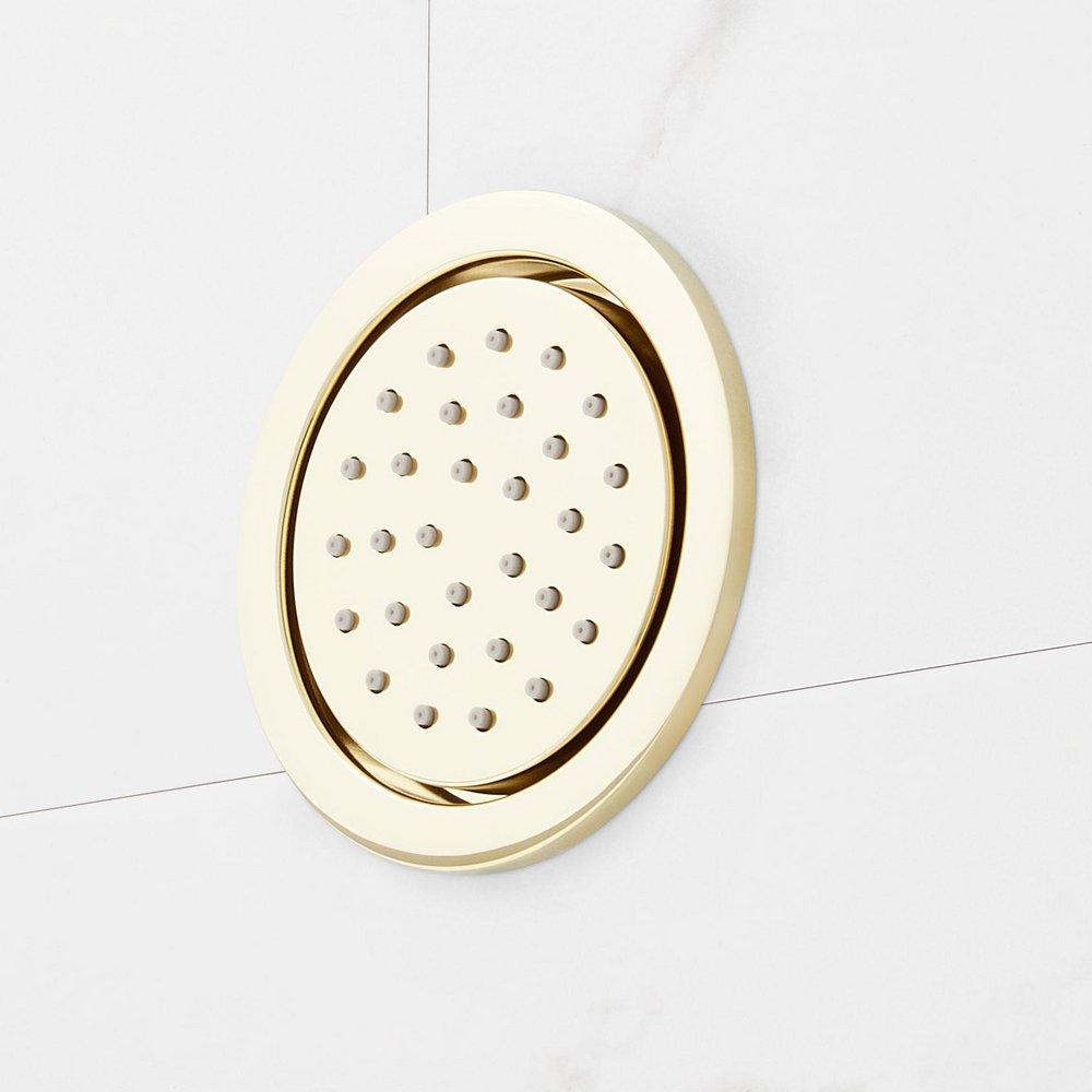 LEXIA THERMOSTATIC SHOWER SYSTEM WITH 3 BODY SPRAYS AND HAND SHOWER - POLISHED BRASS 