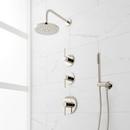Three Handle Single Function Shower System in Polished Nickel with Hand Shower