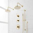 Three Handle Single Function Shower System Set in Polished Brass with Dual Showerheads, Slide Bar and Hand Shower image number 2