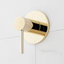 Three Handle Single Function Shower System Set in Polished Brass with Dual Showerheads, Slide Bar and Hand Shower image number 1