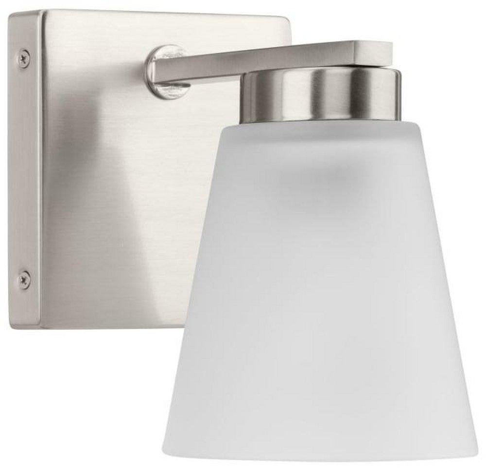 TANNER COLLECTION ONE-LIGHT BRUSHED NICKEL TRANSITIONAL VANITY LIGHT 