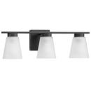 TANNER COLLECTION THREE-LIGHT MATTE BLACK TRANSITIONAL VANITY LIGHT 