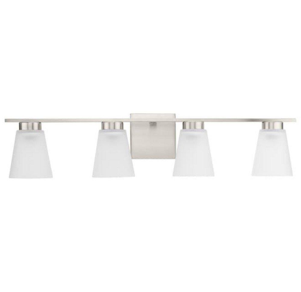 TANNER COLLECTION FOUR-LIGHT BRUSHED NICKEL TRANSITIONAL VANITY LIGHT 