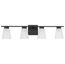 TANNER COLLECTION FOUR-LIGHT MATTE BLACK TRANSITIONAL VANITY LIGHT 