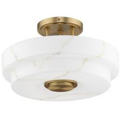 180W 3-Light Semi-Flush Mount Ceiling Fixture with Medium E-26 Base in Brushed Bronze