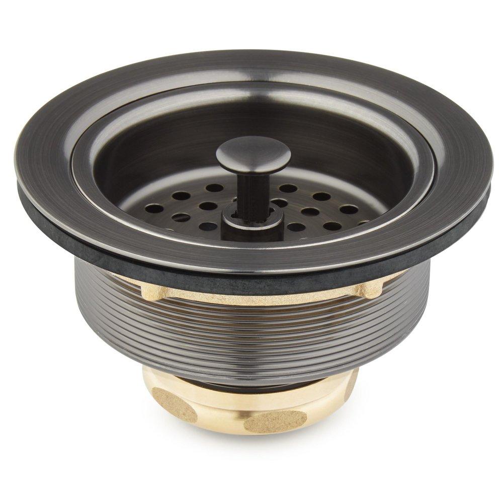 Signature Hardware Gunmetal 3-1/2 in. Standard Disposer Flange and Strainer Basket 