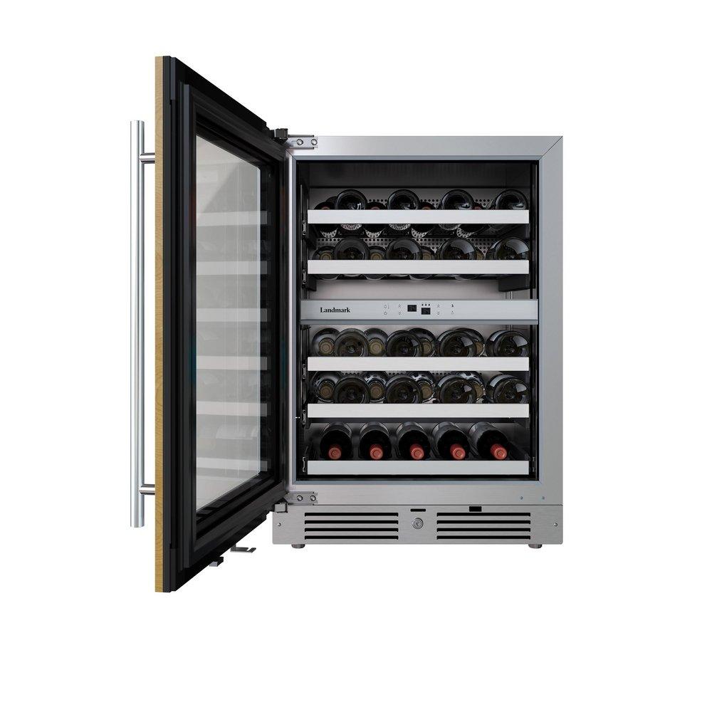 24 in. Dual Zone Wine Cooler Left Hinge in Panel Ready 
