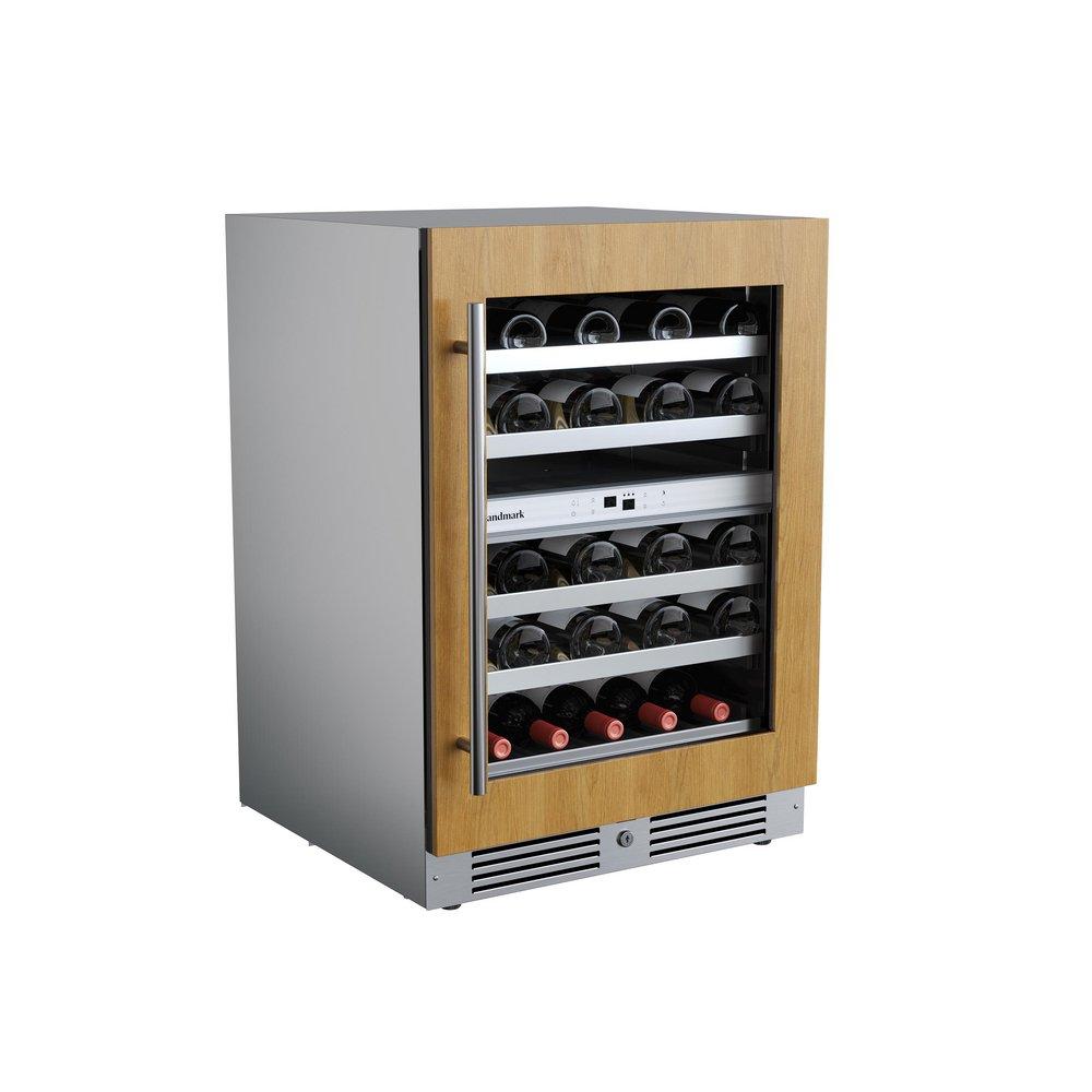 LANDMARK 24" DUAL ZONE WINE COOLER RIGHT HINGE - PANEL READY GLASS 