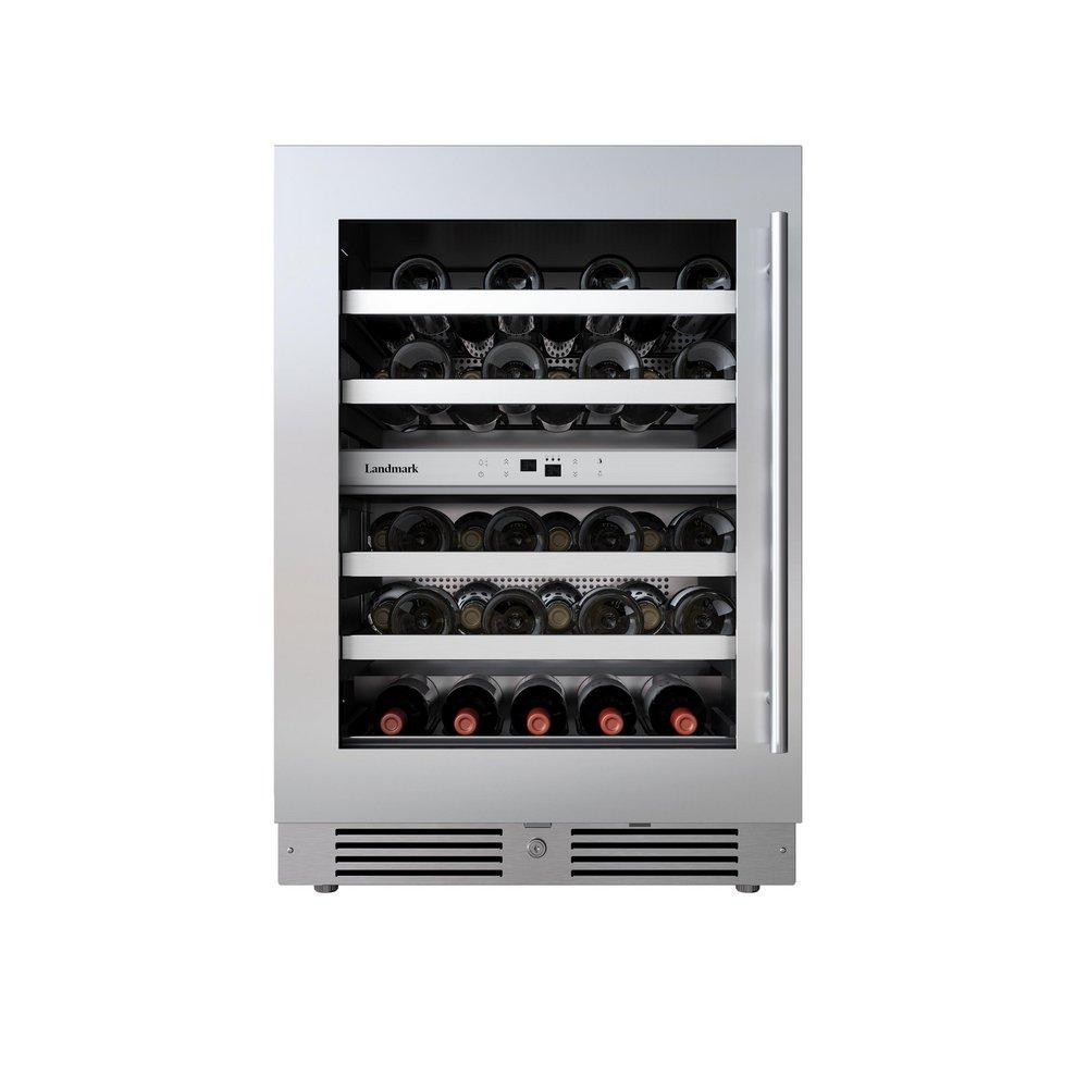 LANDMARK 24" DUAL ZONE WINE COOLER LEFT HINGE - STAINLESS STEEL 