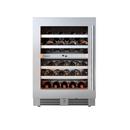 24 in. Dual Zone Wine Cooler Left Hinge in Stainless Steel 
