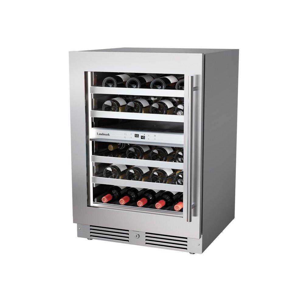 24 in. Dual Zone Wine Cooler Left Hinge in Stainless Steel 