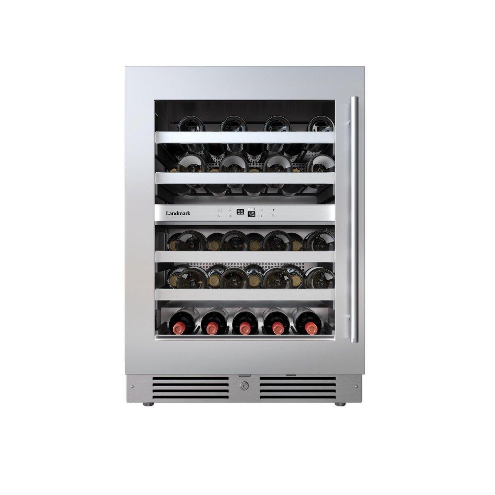24 in. Dual Zone Wine Cooler Left Hinge in Stainless Steel 