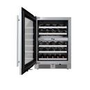 24 in. Dual Zone Wine Cooler Left Hinge in Stainless Steel 