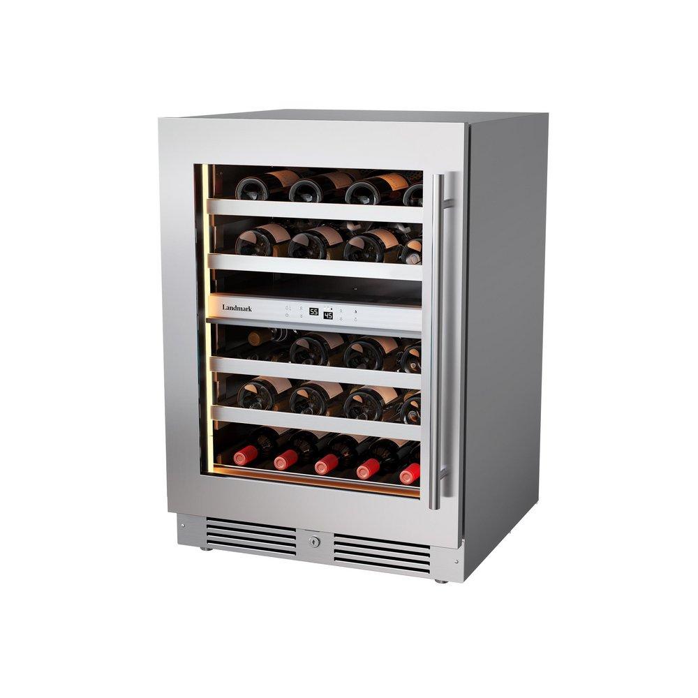 24 in. Dual Zone Wine Cooler Left Hinge in Stainless Steel 